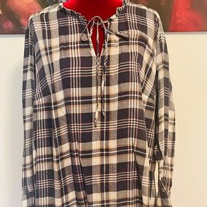 Plus Size LOFT Plaid Blouse